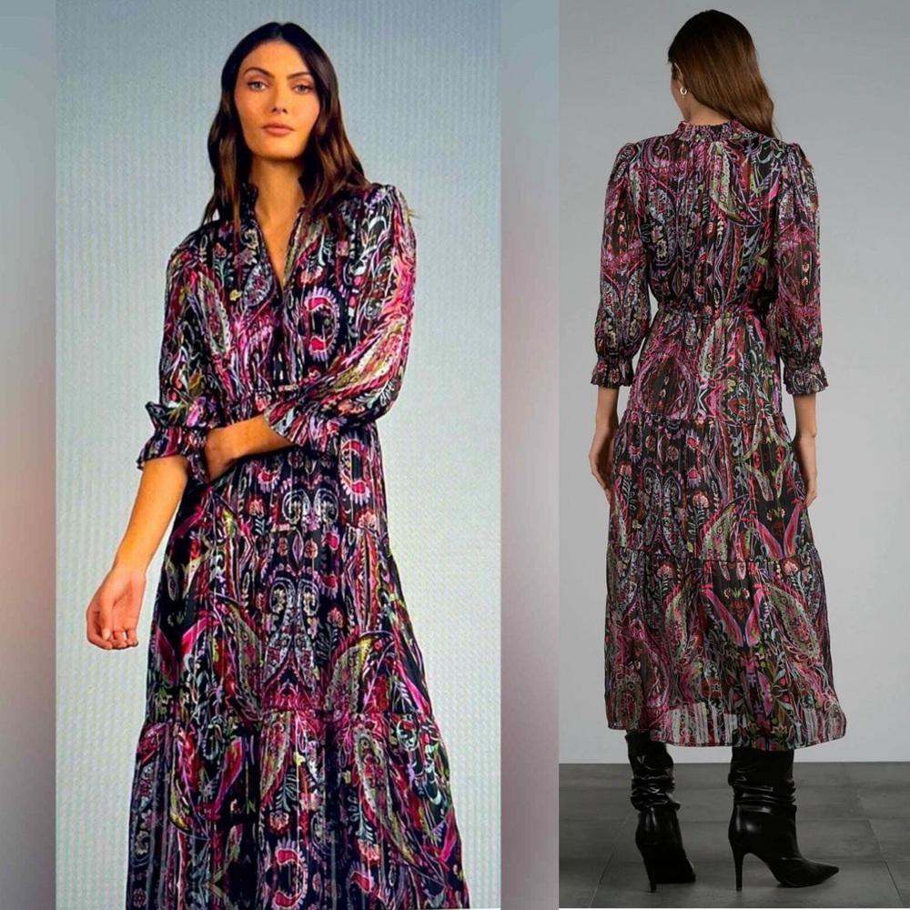 Paisley printed maxi dress, S